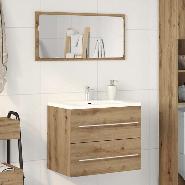 vidaXL Armoire lavabo de salle de bain chêne artisanal bois ingénierie