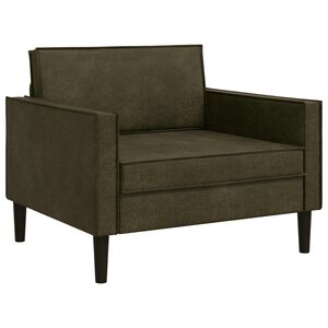 vidaXL Fauteuil XL Vert arm&eacute;e Simili daim