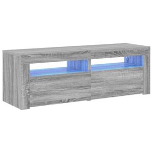 vidaXL Meuble TV avec lumi&egrave;res LED sonoma gris 120x35x40 cm