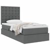 vidaXL Lit avec rangement et matelas Gris fonc&eacute; 90 x 190 cm Polyester