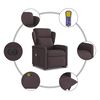 vidaXL Fauteuil inclinable de massage &eacute;lectrique Marron fonc&eacute; Tissu