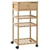 vidaXL Chariot de Cuisine avec Roues Naturel 37 x 36 x 80 cm Bambou