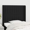 vidaXL T&ecirc;te de lit avec oreilles Noir 83x16x118/128 cm Tissu