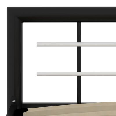 vidaXL Cadre de lit Noir et blanc Métal 90 x 200 cm