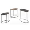 Rousseau Ensemble de tables d'appoint 3 pcs Tanto M&eacute;tal Noir et dor&eacute;