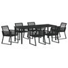 vidaXL Ensemble de salle &agrave; manger pour jardin 7 pc Noir