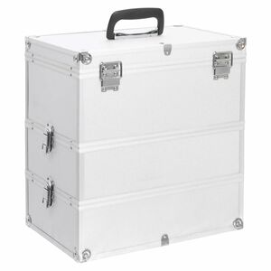 vidaXL Mallette &agrave; maquillage 37x24x40 cm Argent&eacute; Aluminium