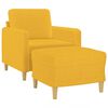 vidaXL Fauteuil avec repose-pied Jaune clair 60 cm Tissu