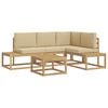 vidaXL Ensemble de canap&eacute;s d'ext&eacute;rieur 4 Pi&egrave;ce Blanc et Beige