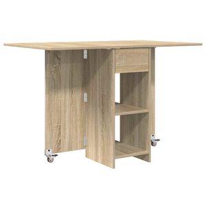 vidaXL Table &agrave; d&icirc;ner 115 x 70 x 75 cm Bois d'ing&eacute;nierie Ch&ecirc;ne Sonoma