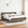vidaXL Sommier &agrave; lattes de lit avec matelas Taupe 160x200 cm Tissu