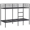 vidaXL Lit superpos&eacute; sans matelas noir 75x190 cm acier