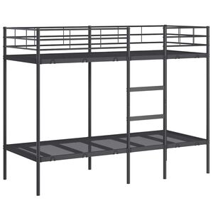 vidaXL Lit superpos&eacute; sans matelas noir 75x190 cm acier