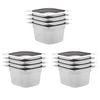 vidaXL R&eacute;cipients Gastronorm 12 pcs GN 1/6 100 mm Acier inoxydable