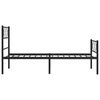 vidaXL Cadre de lit m&eacute;tal sans matelas avec pied de lit noir 75x190 cm