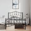 vidaXL Cadre de lit métal sans matelas avec pied de lit noir 100x190cm