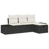 vidaXL Ensemble de canap&eacute; de jardin avec coussin 4 pcs Noir Poly rotin
