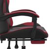 vidaXL Chaise de jeu pivotante repose-pied Noir bordeaux Similicuir