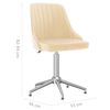 vidaXL Chaise pivotante de salle &agrave; manger Cr&egrave;me Velours