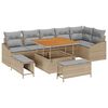 vidaXL Ensemble de canap&eacute; de jardin 9 pc 7-Nombre de places Beige