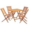 vidaXL Ensemble bistro de jardin pliant 5 pi&egrave;ces Naturel