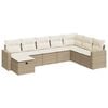 vidaXL Salon de jardin avec coussins 8 pcs beige r&eacute;sine tress&eacute;e