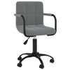vidaXL Chaise pivotante de salle &agrave; manger Gris fonc&eacute; Velours