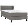 vidaXL Sommier &agrave; lattes de lit avec matelas Gris fonc&eacute; 100x200cm Tissu