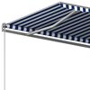 vidaXL Auvent automatique sur pied 450x300 cm Bleu/Blanc