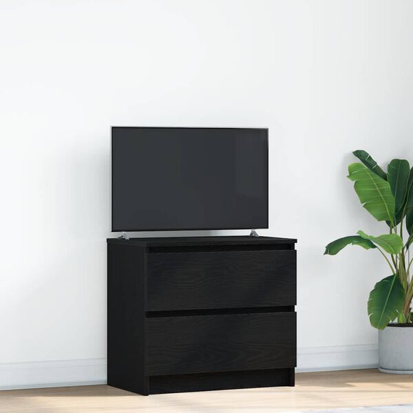 vidaXL Meuble TV noir 60x35x54 cm bois d'ing&eacute;nierie