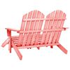 vidaXL Chaise de jardin Adirondack 2 places et pouf sapin rose