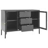 vidaXL Buffet Anthracite 105x35x70 cm Acier et verre trempé