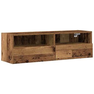vidaXL Meuble TV mural 100 x 30 x 30 cm Bois ancien Bois d'ing&eacute;nierie