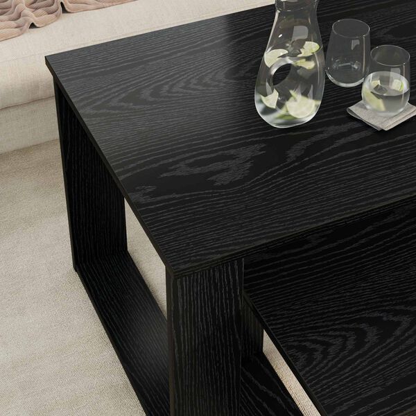 vidaXL Ensemble de tables basses 2 pcs Ch&ecirc;ne noir Bois d'ing&eacute;nierie