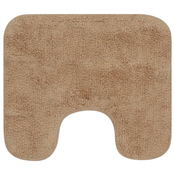 vidaXL Jeu de tapis de salle de bain 3 pcs Tissu Beige