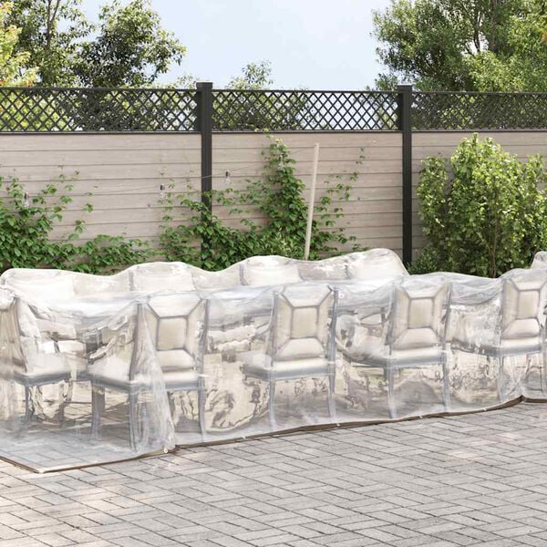 vidaXL B&acirc;che transparente avec &oelig;illets 3x8 m poly&eacute;thyl&egrave;ne