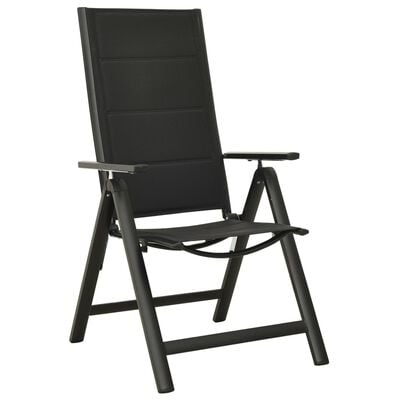 vidaXL Chaises pliables de jardin lot de 2 Textilène et aluminium Noir