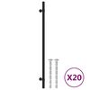 vidaXL Poign&eacute;es d'armoire 20 pcs noir 320 mm acier inoxydable