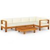 vidaXL Salon de jardin 6 pi&egrave;ces avec coussins 100 x 60 cm Bois d'acacia