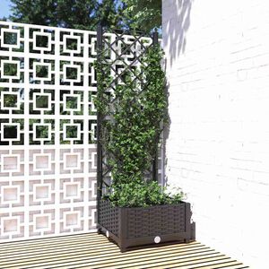 vidaXL Jardini&egrave;re avec treillis Noir 40x40x121,5 cm PP