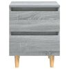 vidaXL Table de chevet avec pieds en bois Sonoma gris 40x35x50 cm