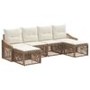 vidaXL Ensemble de canap&eacute; de jardin 6 pcs Beige polyrotin