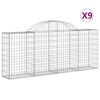 vidaXL Paniers &agrave; gabions arqu&eacute;s 9 pcs 200x30x80/100 cm Fer galvanis&eacute;