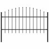 vidaXL Cl&ocirc;ture de jardin Woerden avec pointe en acier noir 180 x 125 cm
