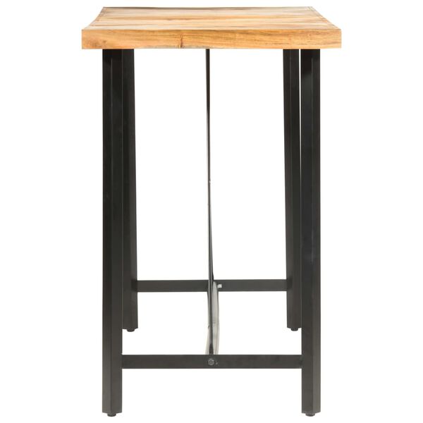 vidaXL Ensemble de bar 9 pcs Bois d'acacia solide et cuir v&eacute;ritable