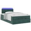 vidaXL Lit ottoman avec matelas et LED vert fonc&eacute; 90x200cm velours