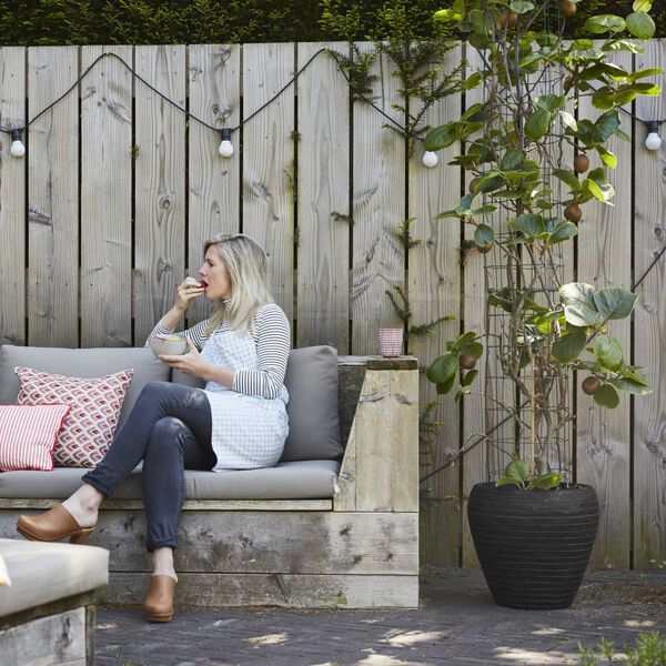 Capi Pot à fleurs Nature Row conique 42 x 38 cm noir KBLRO362