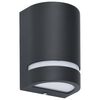 vidaXL Appliques murales d'ext&eacute;rieur 2 pcs 35 W Noir Demi-rond