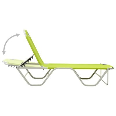 vidaXL Chaise longue aluminium et textilène vert