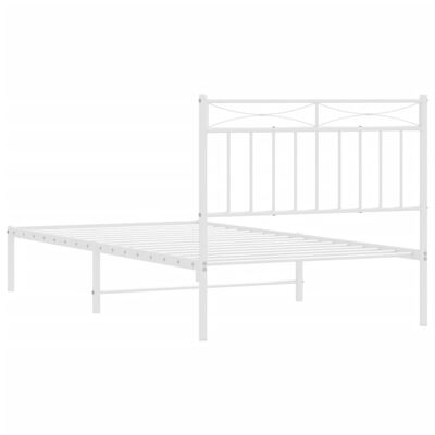 vidaXL Cadre de lit métal sans matelas et tête de lit blanc 100x190 cm